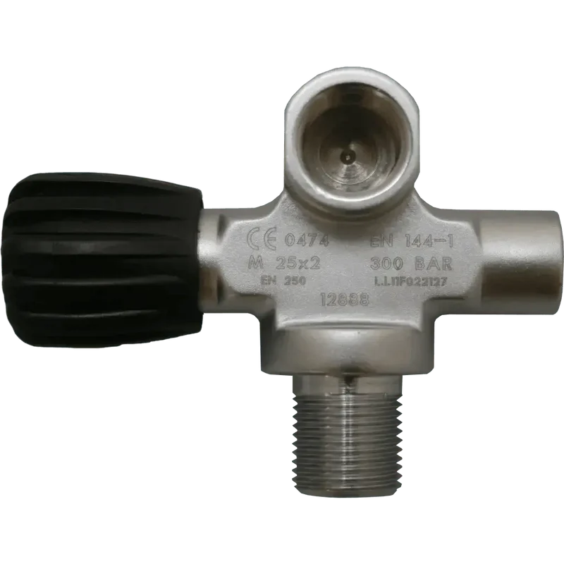 Extendable Valve right DIN 144 300 Bar matt chrome M25x2 G5/8 300bar