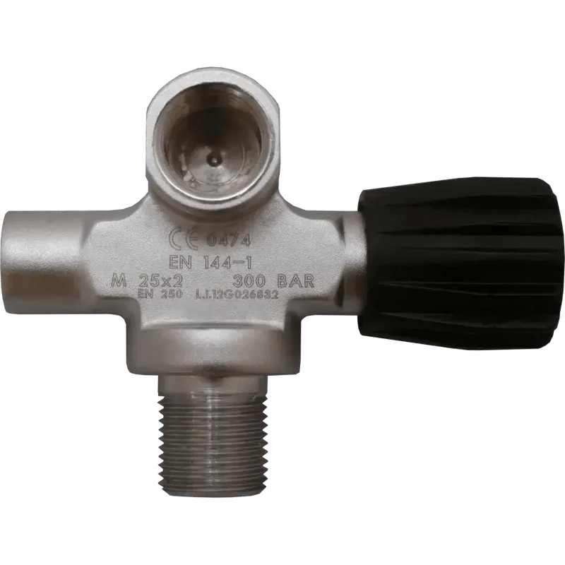 Extendable Valve left DIN 144 300 Bar, no blanking plug matt chrome M25x2 G5/8 300bar