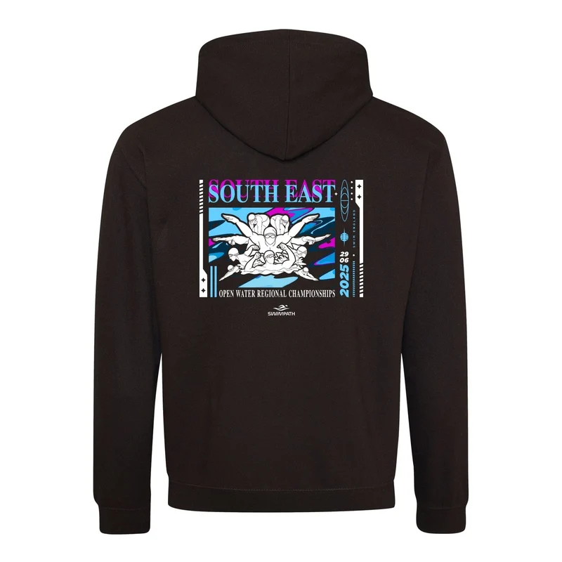Swim England South East Open Water Regional Championships 2025 Hoodie - Jet Black / Sapphire Blue