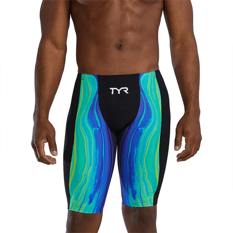 TYR Shockwave Men's High Waisted Jammers - Lime/Navy