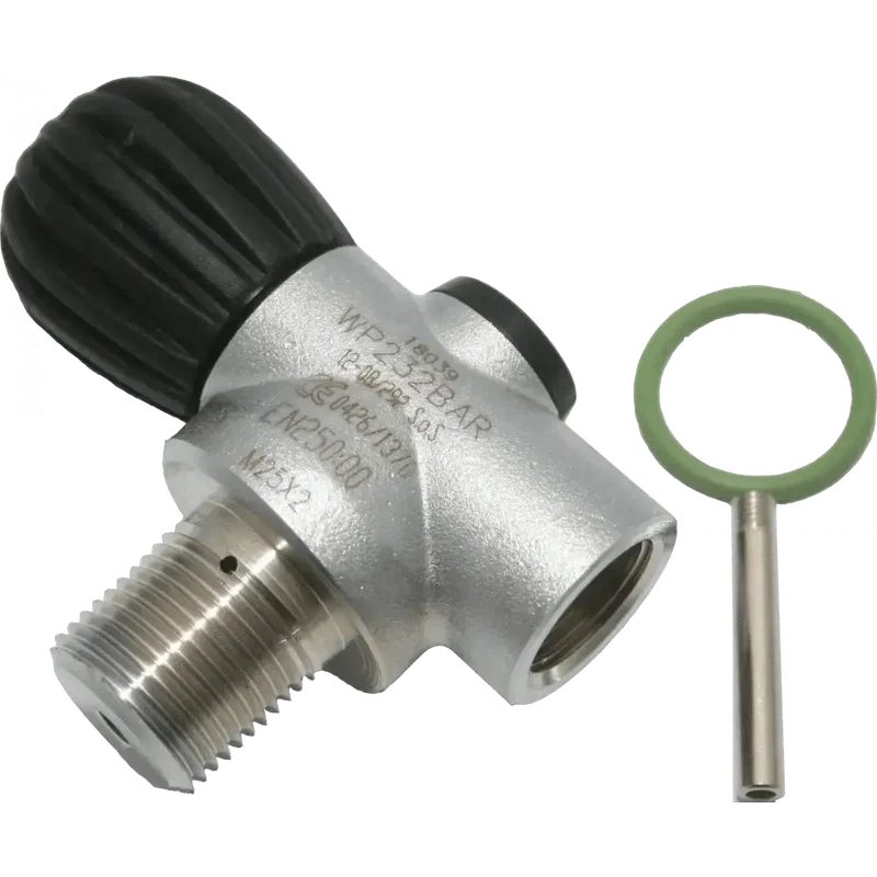 SOS Rebreather Valve matt chrome M25x2 G5/8 232bar