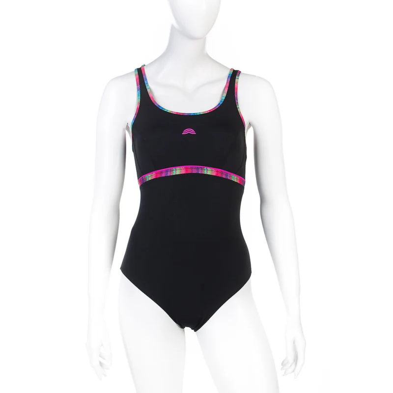 Aquarapid Womens Amic Body Shape Swimsuit - Black Multi CC