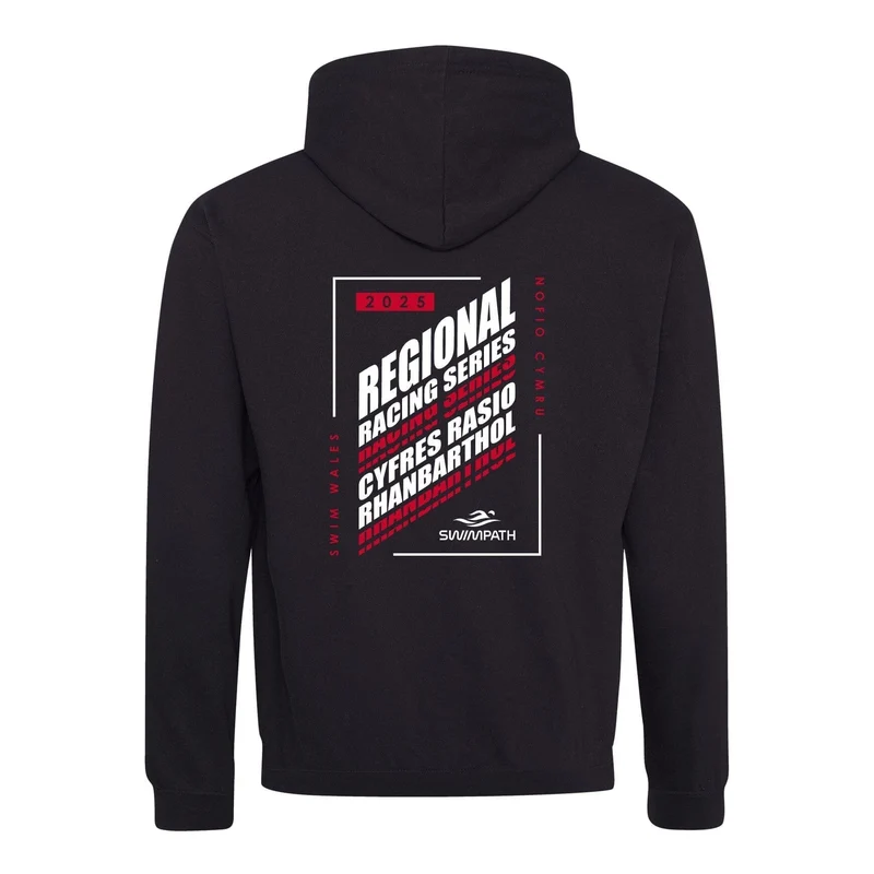 Swim Wales South East Regional Racing Series 2025 Hoodie - Jet Black/Fire Red