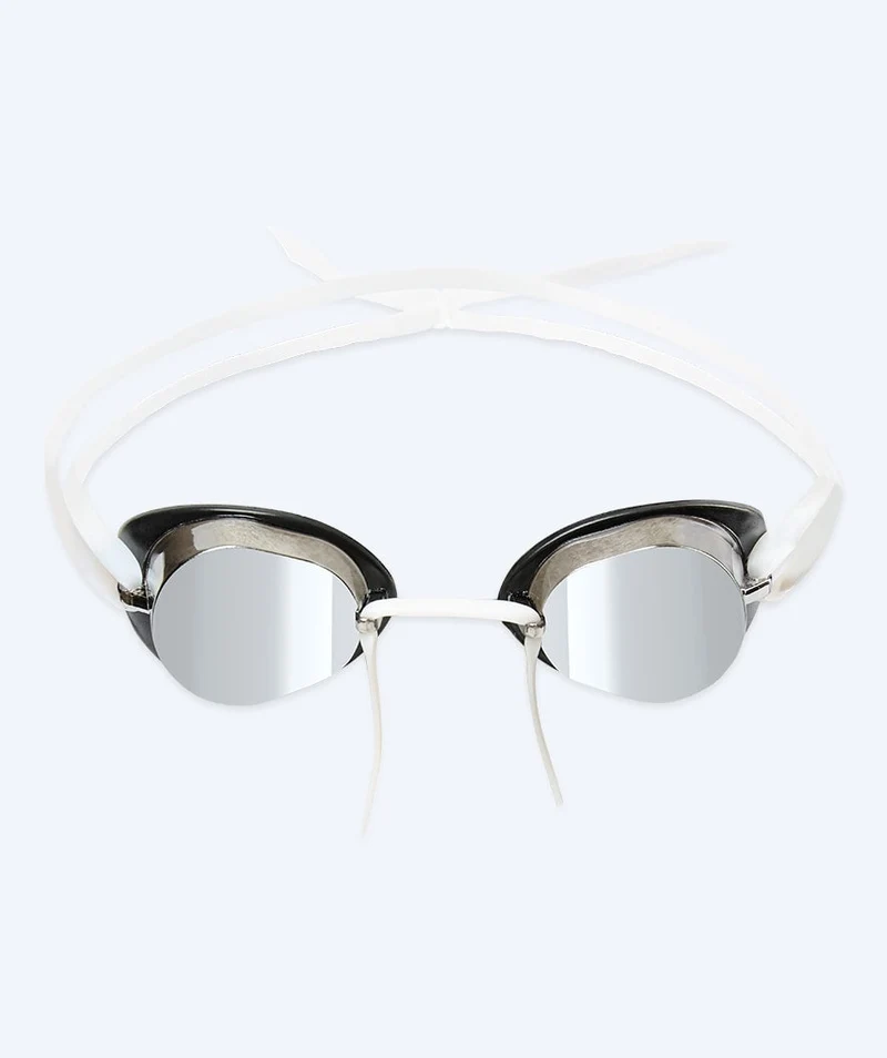 Watery Schwimmbrille - Proflex Swedish Mirror - Weiß/Silber