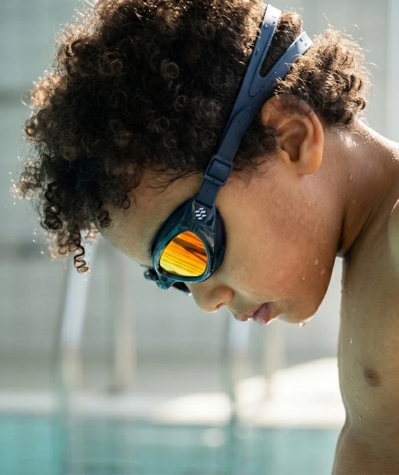 Watery Schwimmbrille für Kinder - Wade Mirror - Dunkelblau/Gold