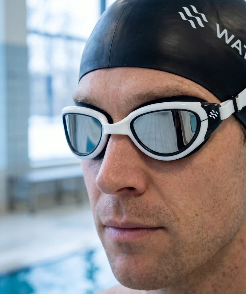 Watery Schwimmbrille für Freizeitschwimmer - Wade Mirror - Schwarz/Silber