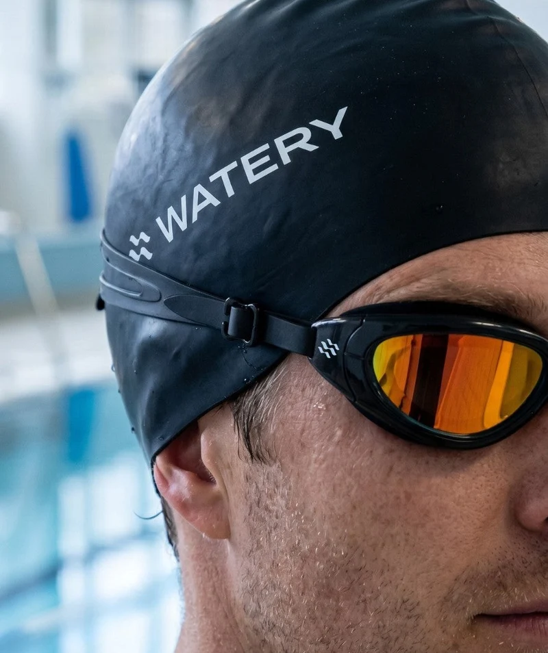 Watery Schwimmbrille für Freizeitschwimmer - Wade Mirror - Schwarz/Gold