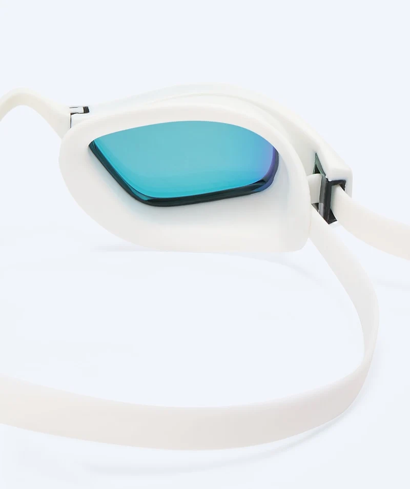 Watery Elite Schwimmbrillen - Storm Racer Mirror - Weiß/Gold
