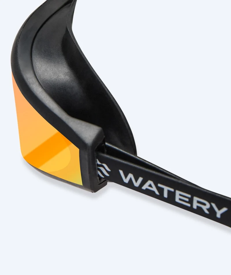 Watery Elite Schwimmbrillen - Storm Racer Mirror - Schwarz/Gold