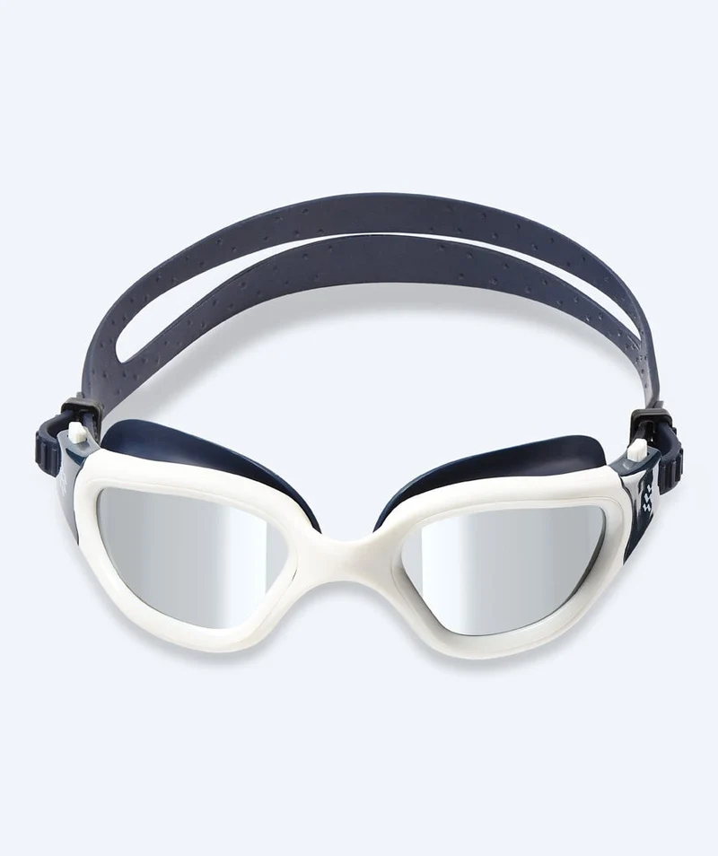 Watery Schwimmbrille für Freizeitschwimmer - Raven Mirror - Dunkelblau/Silber