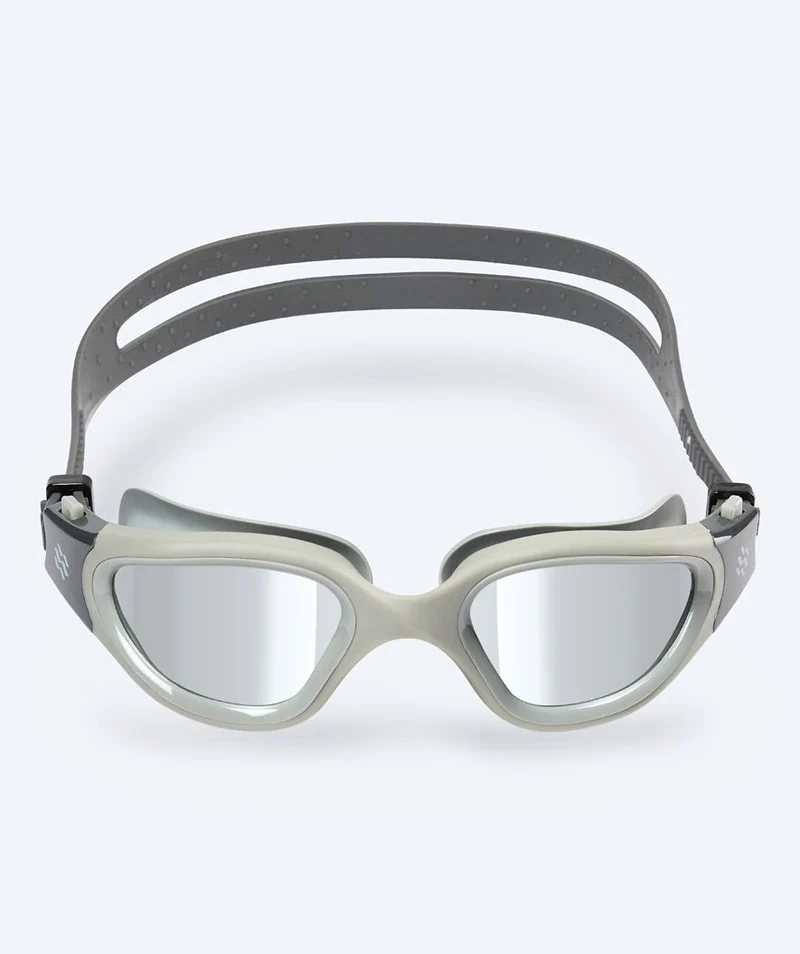 Watery Schwimmbrille für Freizeitschwimmer - Raven Mirror - Dunkelgrau/Silber