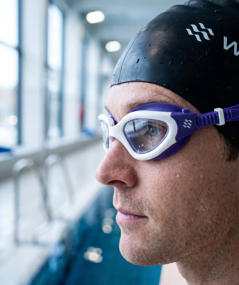 Watery Schwimmbrille für Freizeitschwimmer - Raven Active - Lila/Klar