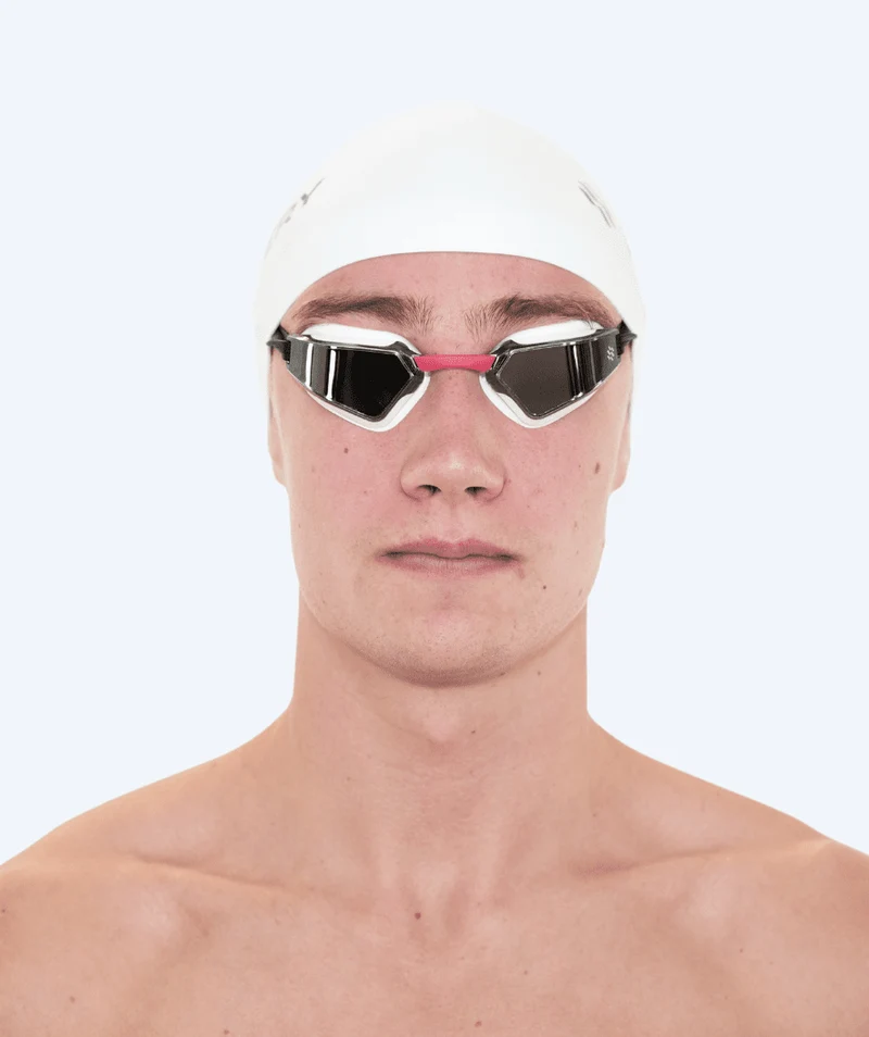 Watery Wettkampf Schwimmbrille - Brooks Mirror - Weiß/Silber