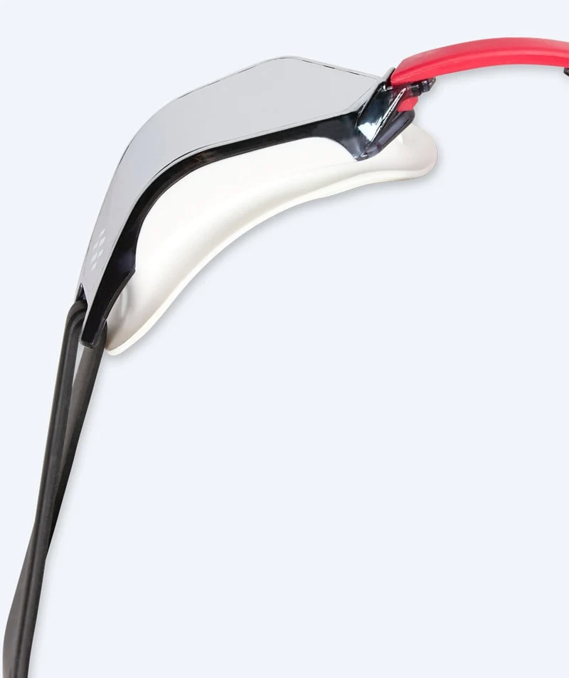 Watery Wettkampf Schwimmbrille - Brooks Mirror - Weiß/Silber