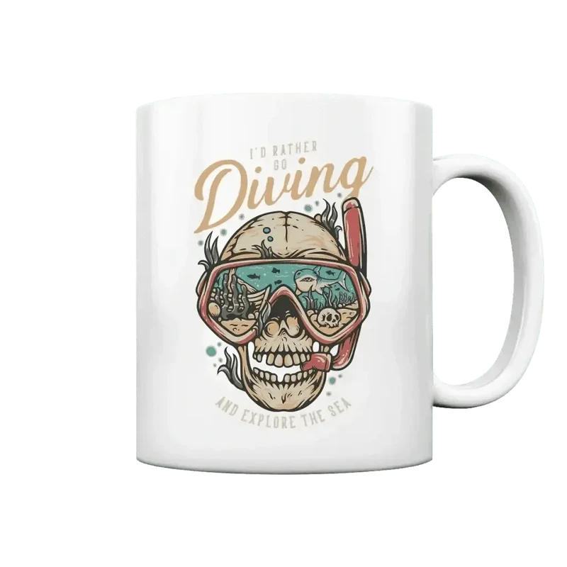 Id rather go diving - Tasse glossy
