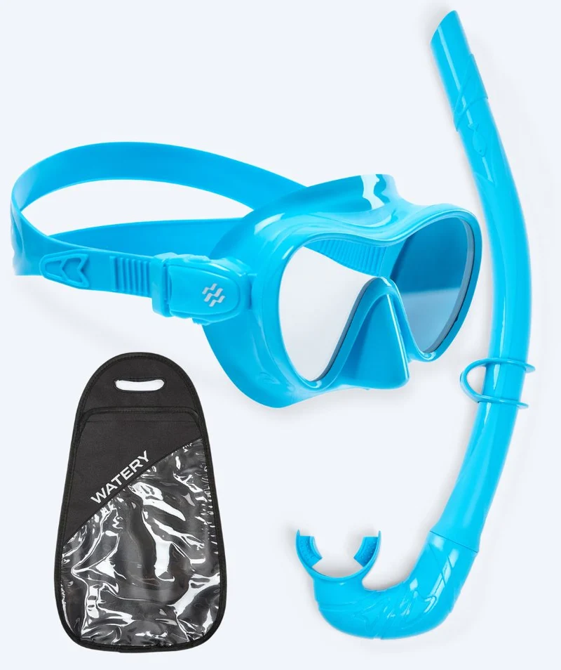 Watery Combo Schnorchelset für Kinder - Cliff - Hellblau