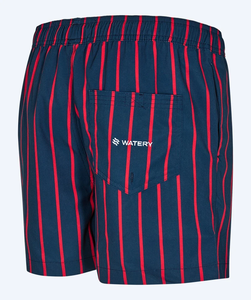 Watery Badeshorts für Herren - Marilla Eco - Dunkelblau/Rot