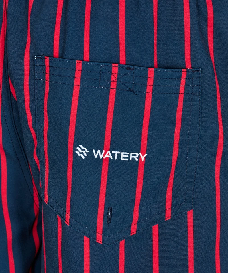 Watery Badeshorts für Herren - Marilla Eco - Dunkelblau/Rot