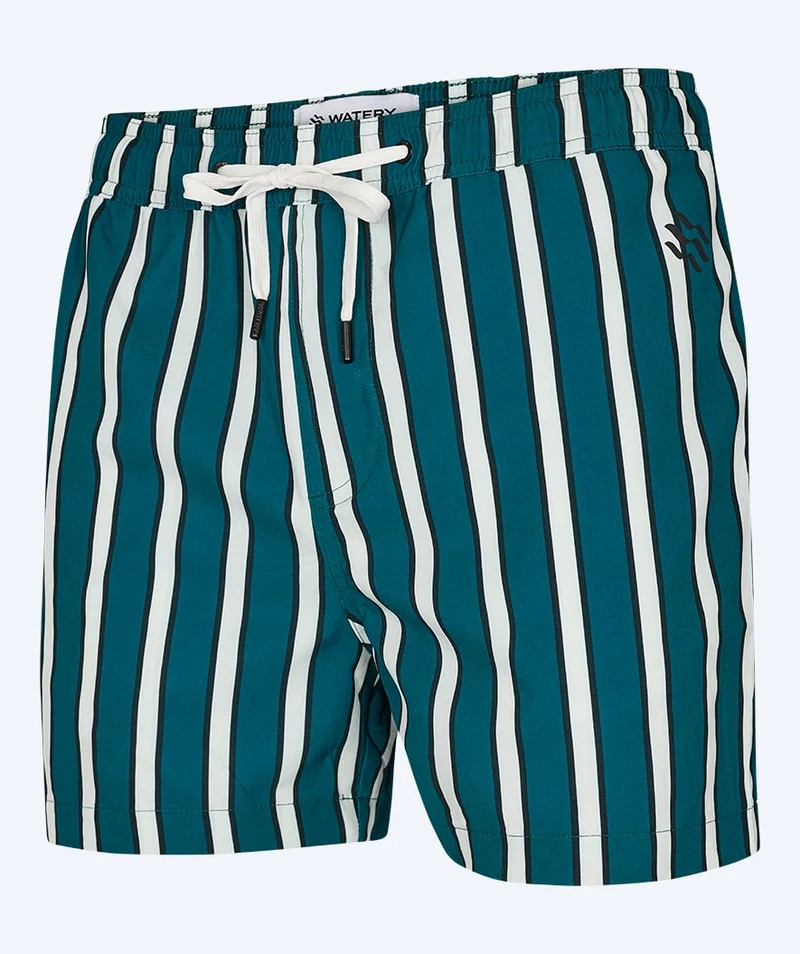 Watery Badeshorts für Herren - Kelvin Eco - Grün/Weiß
