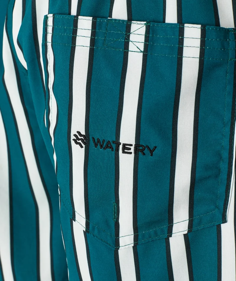 Watery Badeshorts für Herren - Kelvin Eco - Grün/Weiß