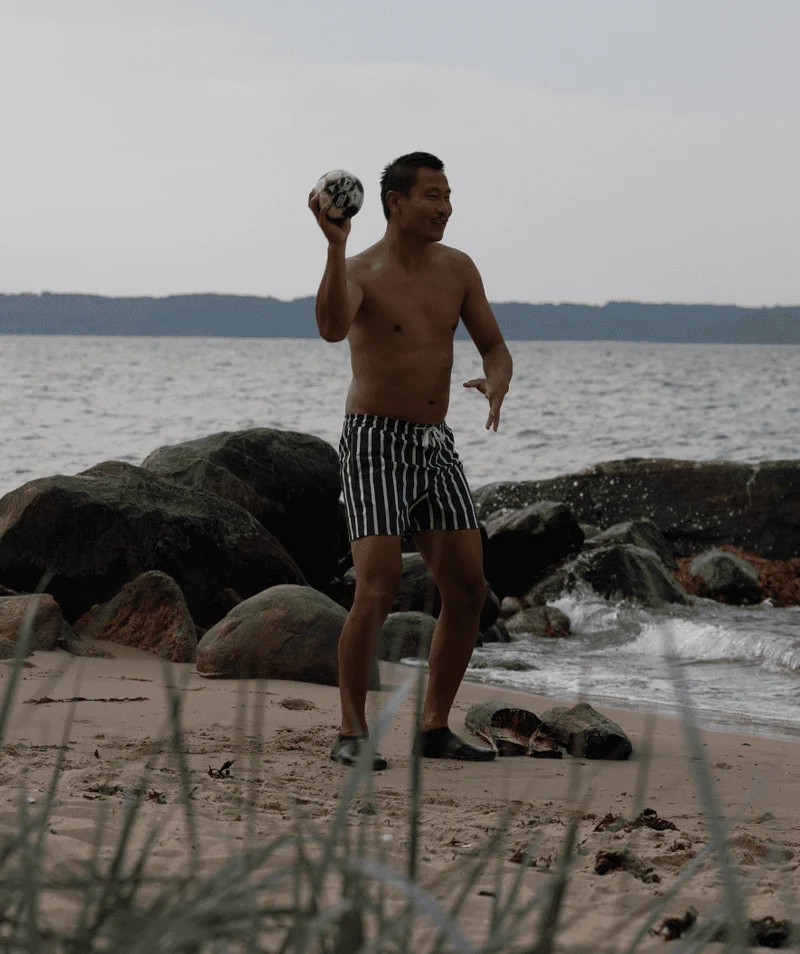 Watery Badeshorts für Herren - Kelvin Eco - Grün/Weiß