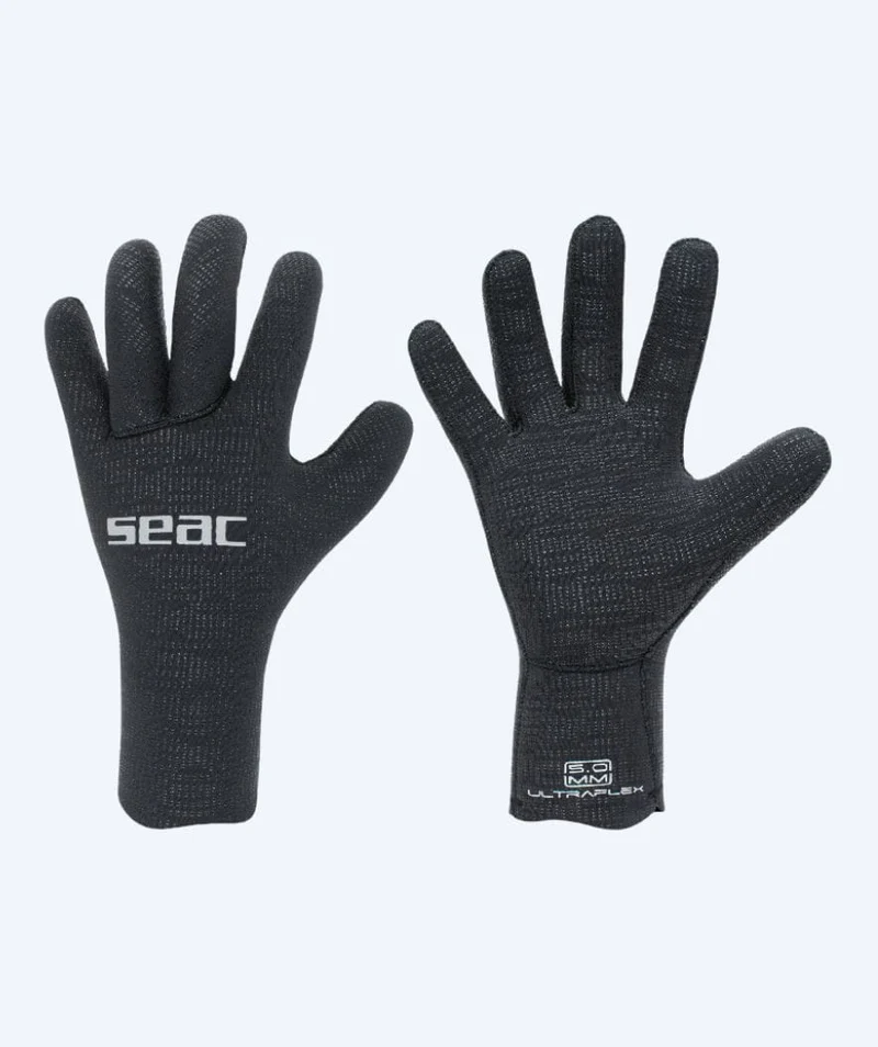 SEAC Tauchhandschuhe für Erwachsene - Ultraflex 5 MM - Schwarz