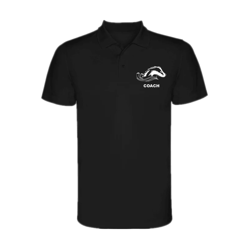 Bromley Swimming Club Coach Cotton Polo Shirt - Black