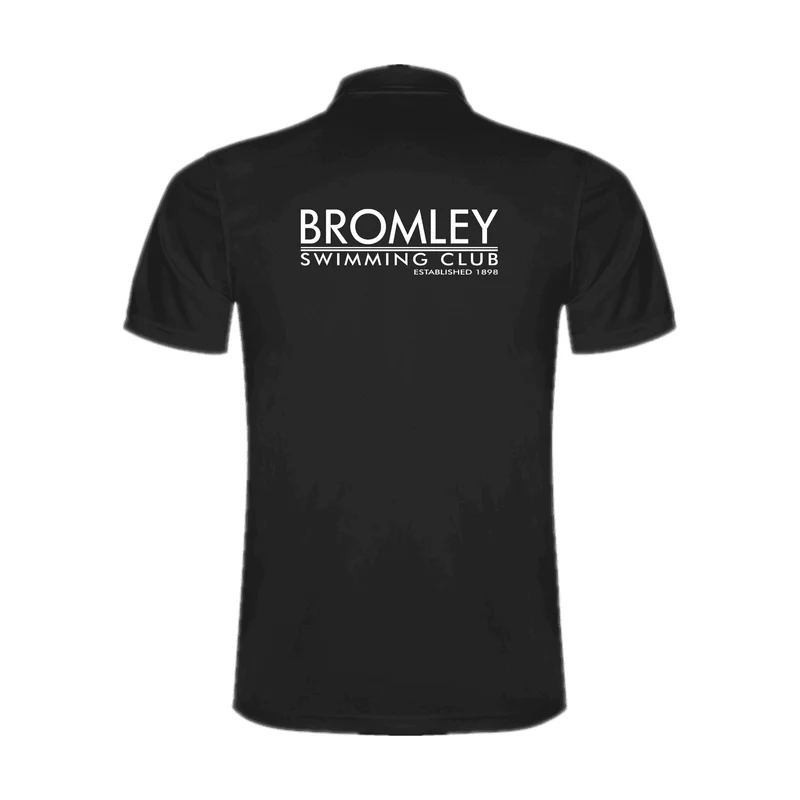 Bromley Swimming Club Coach Cotton Polo Shirt - Black