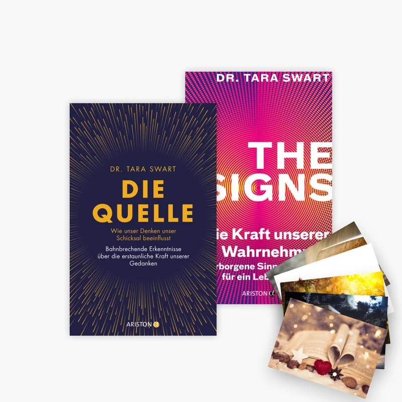 Das Neurowissenschaftliche Buchset von Dr. Tara Swart – Die Quelle + The Signs plus 1 exklusives Postkartenset