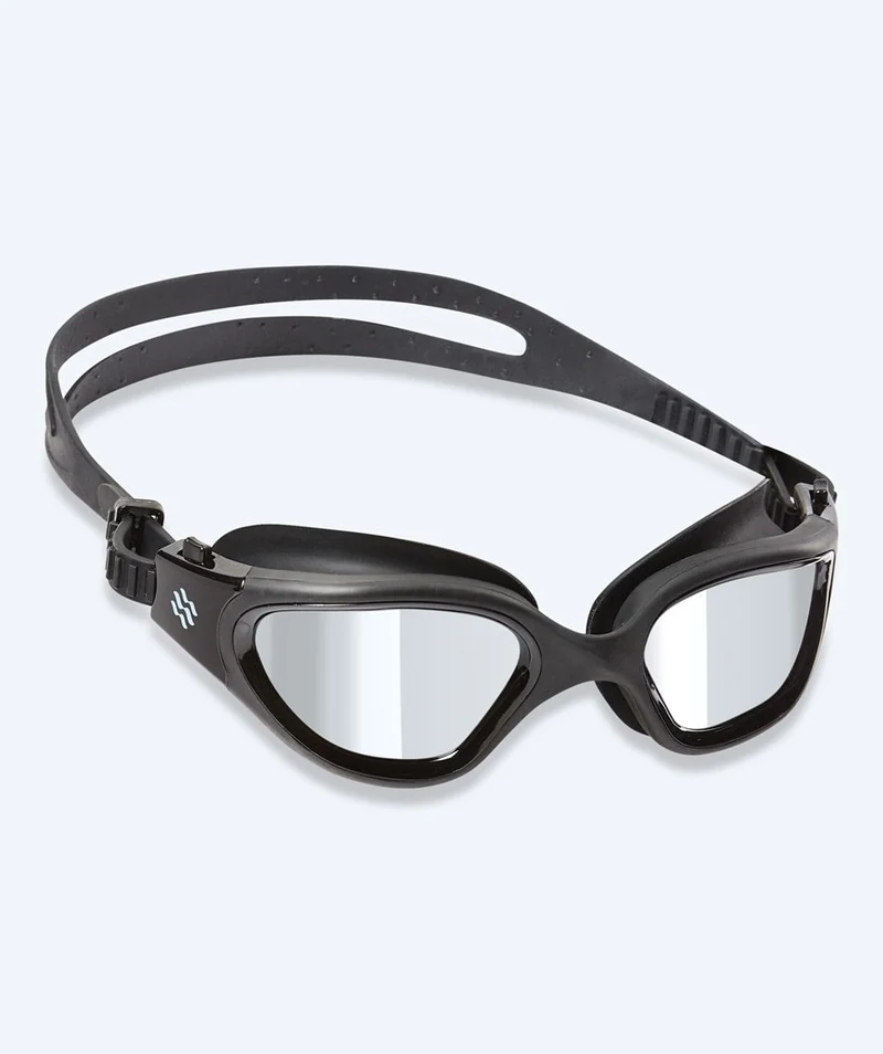 Watery Schwimmbrille für Freizeitschwimmer - Raven Mirror - Schwarz/Silber