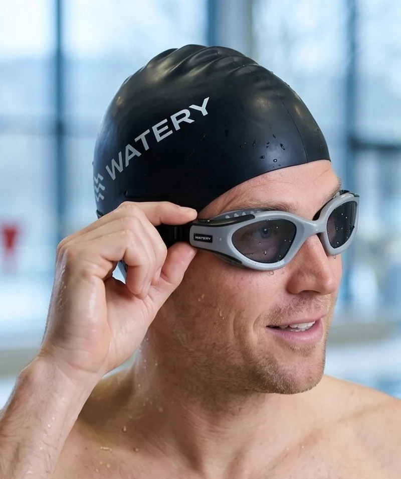 Watery Schwimmbrille für Freizeitschwimmer - Kelvin Active - Grau (Smoke Scheiben)