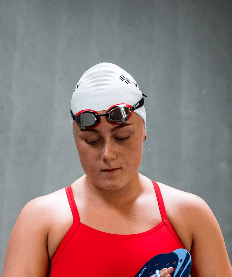 Watery Elite Schwimmbrillen - Poseidon Ultra Mirror - Rot/Silber