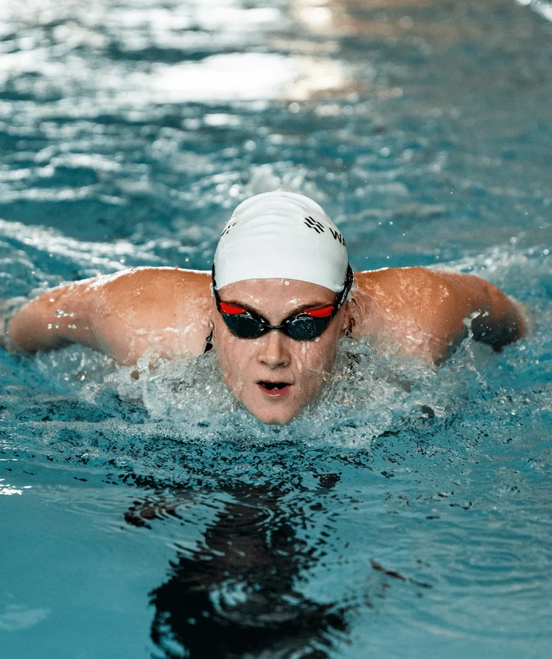 Watery Elite Schwimmbrillen - Poseidon Ultra Mirror - Rot/Silber