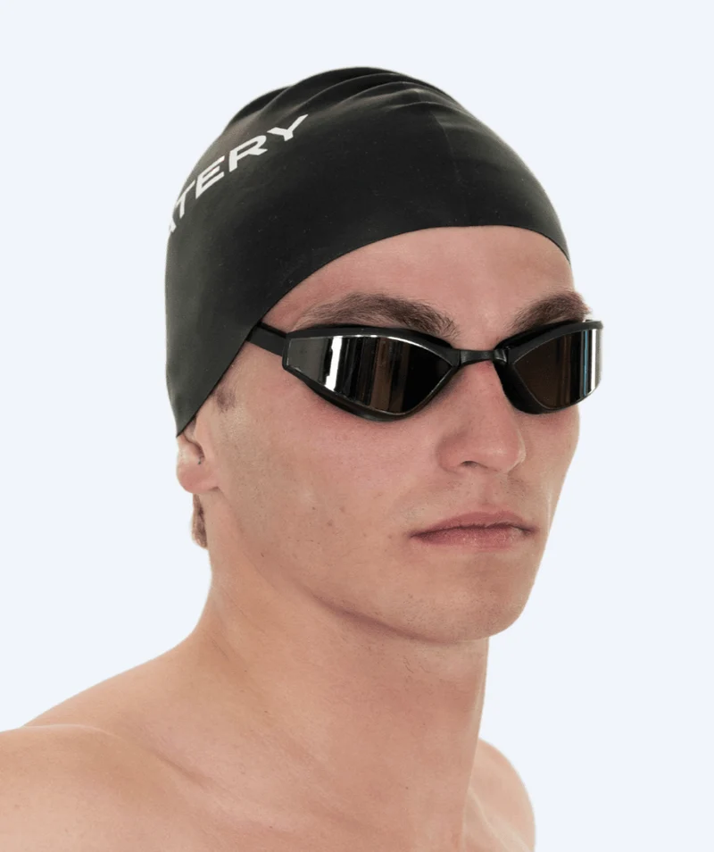 Watery Elite Schwimmbrillen - Storm Racer Mirror - Schwarz/Silber