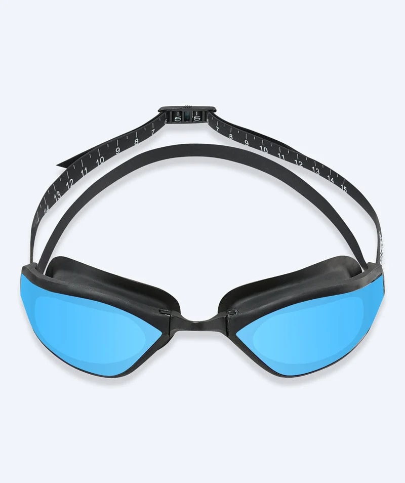 Watery Elite Schwimmbrillen - Storm Racer Mirror - Schwarz/Blau