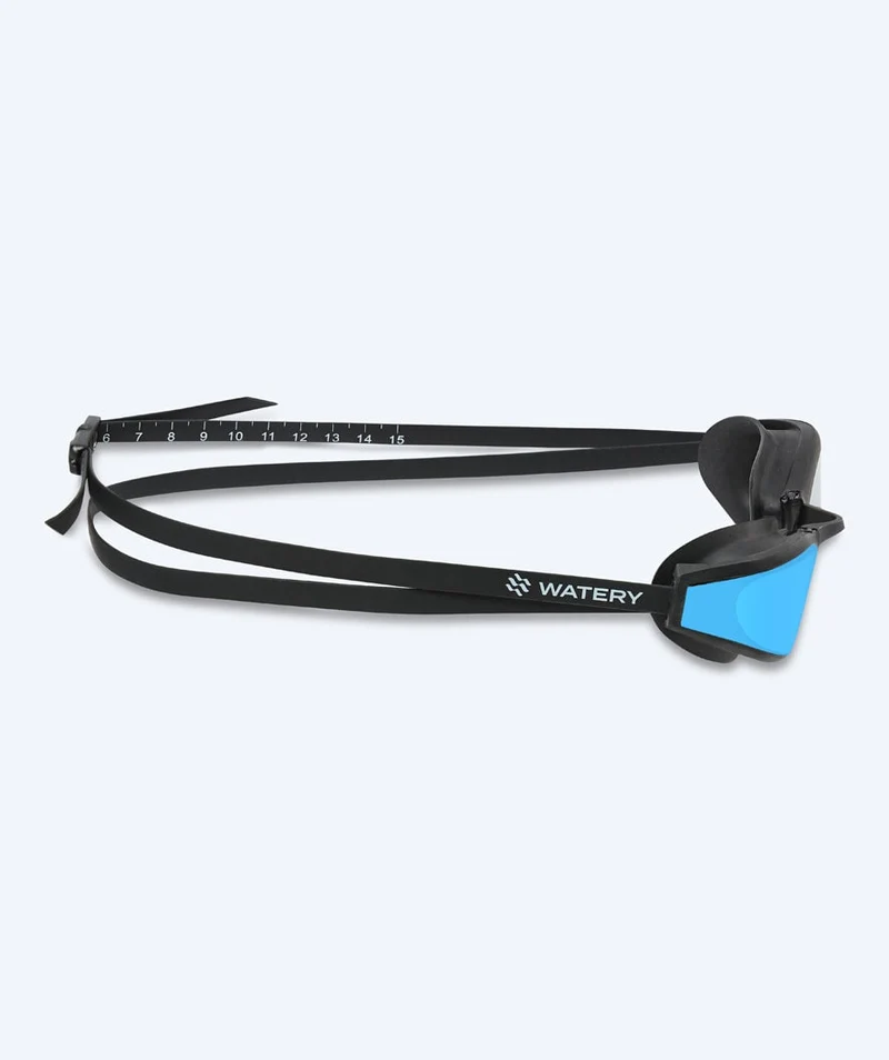 Watery Elite Schwimmbrillen - Storm Racer Mirror - Schwarz/Blau