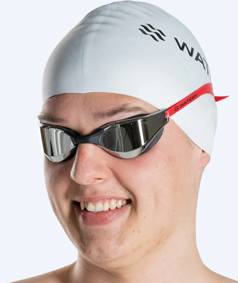 Watery Schwimmbrille - Instinct Mirror - Rot/Silber