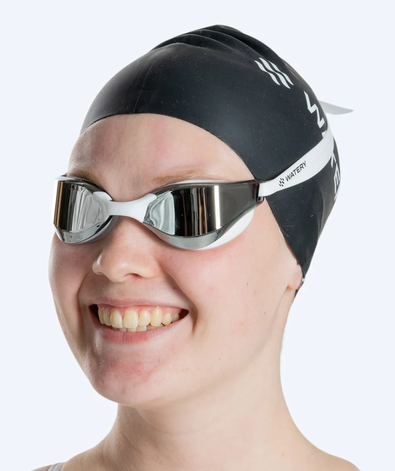 Watery Schwimmbrille - Instinct Mirror - Weiß/Silber