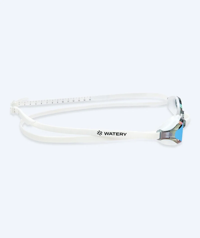 Watery Elite Schwimmbrillen - Poseidon Mirror - Weiß/Blau