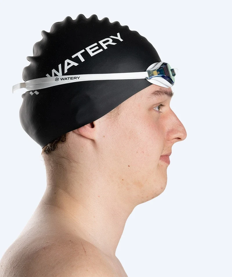 Watery Elite Schwimmbrillen - Poseidon Mirror - Weiß/Gold