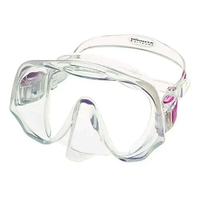 Frameless Mask Medium Fit, Clear w/Pink