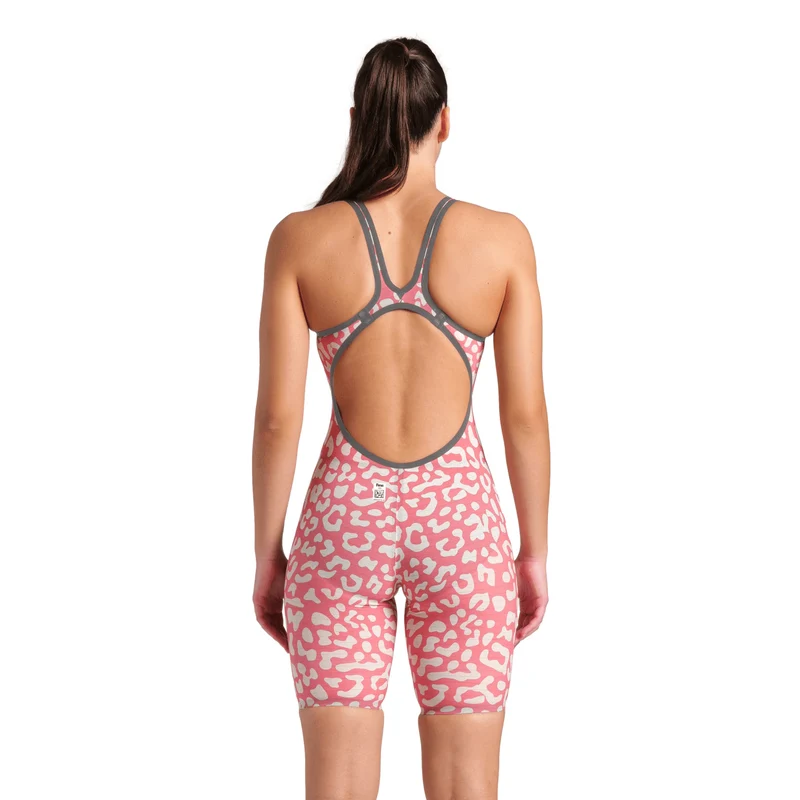Arena Powerskin Carbon Air 2 Open Back Women's Kneeskin - Limited Edition Leopard Geranium