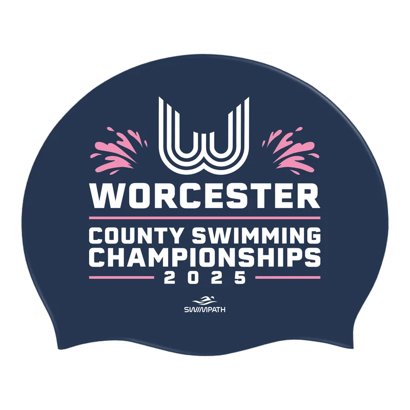 Worcester County ASA County Championships 2025 Silicone Swimming Cap - Dark Navy