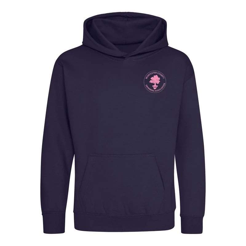 Worcester County ASA County Championships 2025 Hoodie - Oxford Navy / Candyfloss Pink
