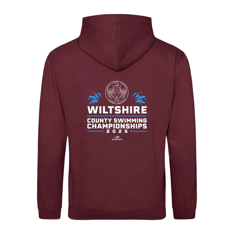 Wiltshire County ASA County Championships 2025 Hoodie - Burgundy Smoke