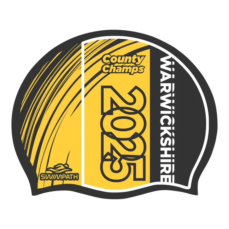 Warwickshire County Championships 2025 Silicone Suede Swimming Cap - Black