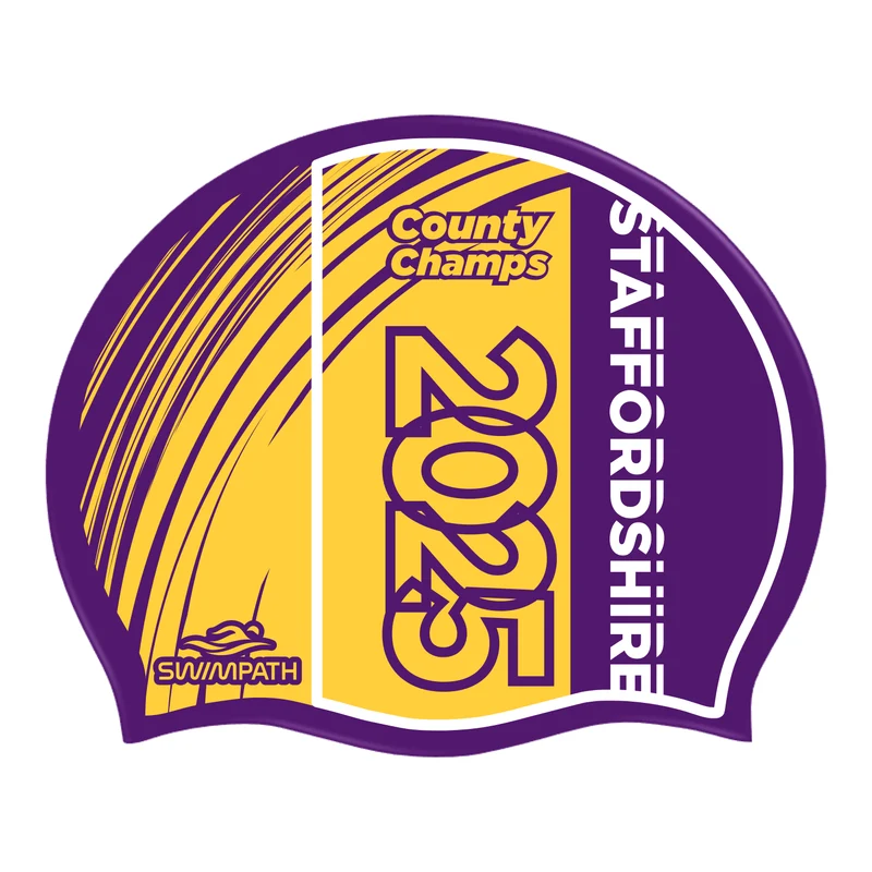 Staffordshire County ASA County Championships 2025 Silicone Swimming Cap - Purple