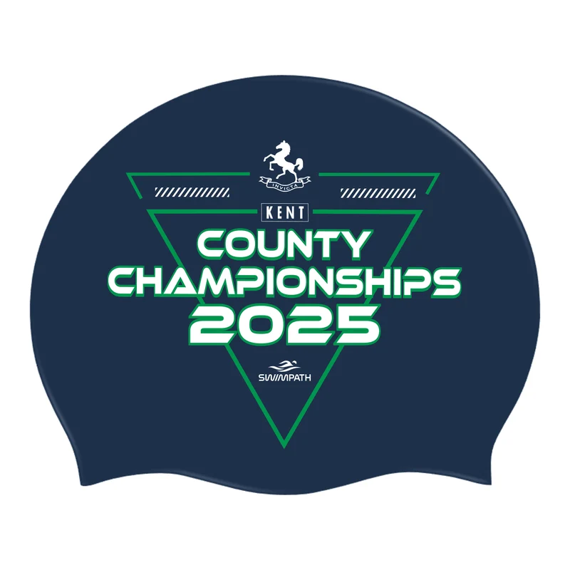 Kent County ASA County Championships 2025 Silicone Swimming Cap - Dark Navy