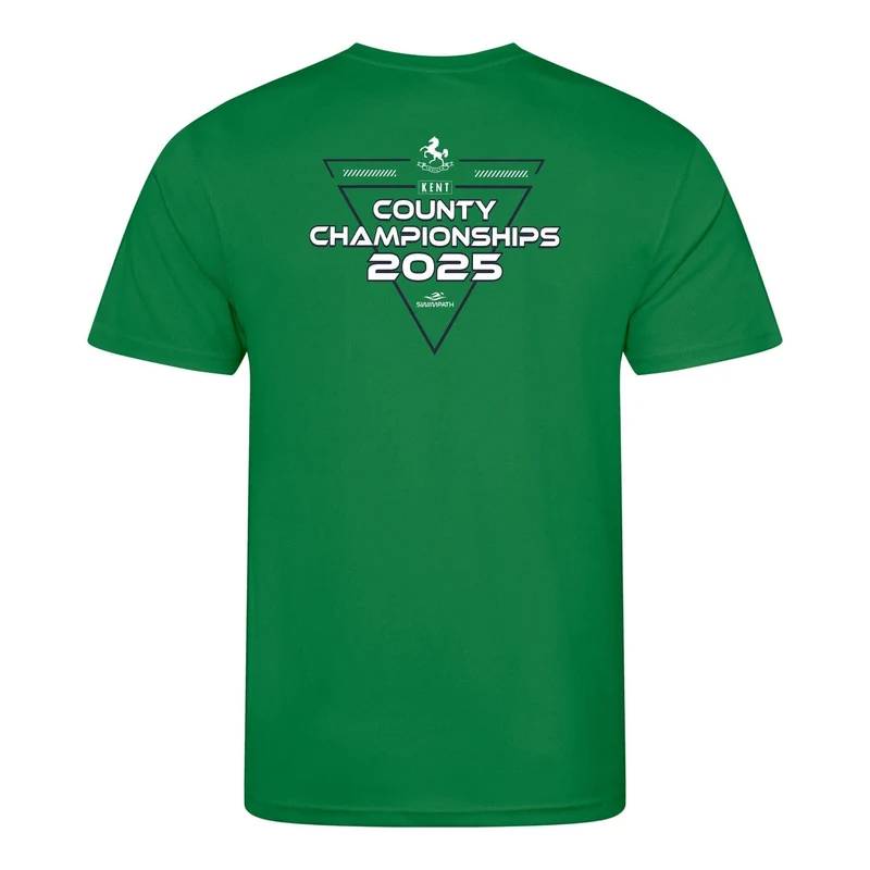 Kent County ASA County Championships 2025 T-Shirt - Kelly Green