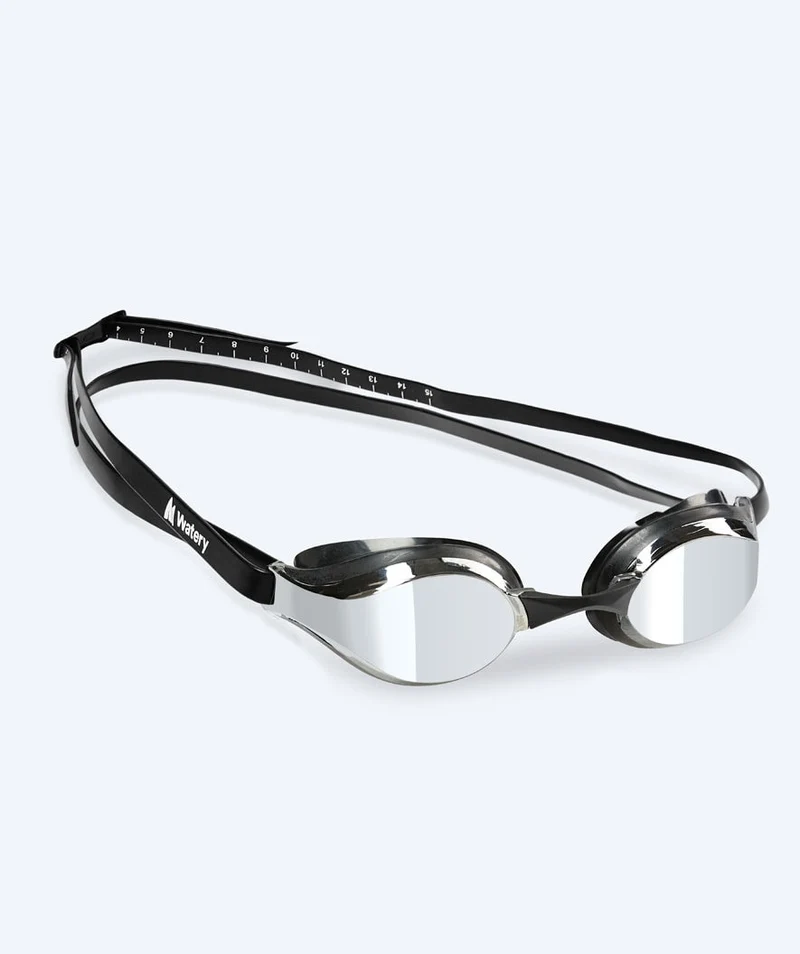Watery Elite Schwimmbrillen - Poseidon Mirror - Schwarz/Silber
